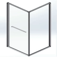 INSLIDE DOUCHECABINE - NAAR BINNEN OPENENDE SCHUIFDEUR EN ZIJWAND - RUIMTEBESPAREND - OMKEERBAAR - 6MM VEILIGHEIDSGLAS - 90X90X200 CM - GEBORSTELD GOUD - HELDER GLAS