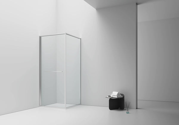 Inslide Douchecabine - naar Binnen Openende Schuifdeur en Zijwand - Ruimtebesparend - Omkeerbaar - 6MM Veiligheidsglas - 90X90X200 Cm - Chroom - helder glas
