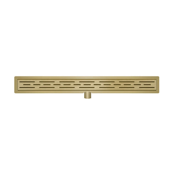Wiesbaden Douchegoot met Flens 70x7 cm 6,7 cm Diep Geborsteld Messing Goud