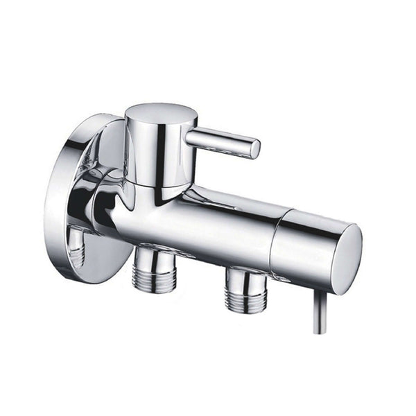Robinet d'arrêt d'angle double Wiesbaden Minimum 1/2X3/8X3/8 en chrome