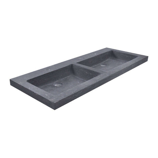 Lavabo à double trou de robinet en pierre dure Wiesbaden 120X46X5 cm (0 trous de robinet)