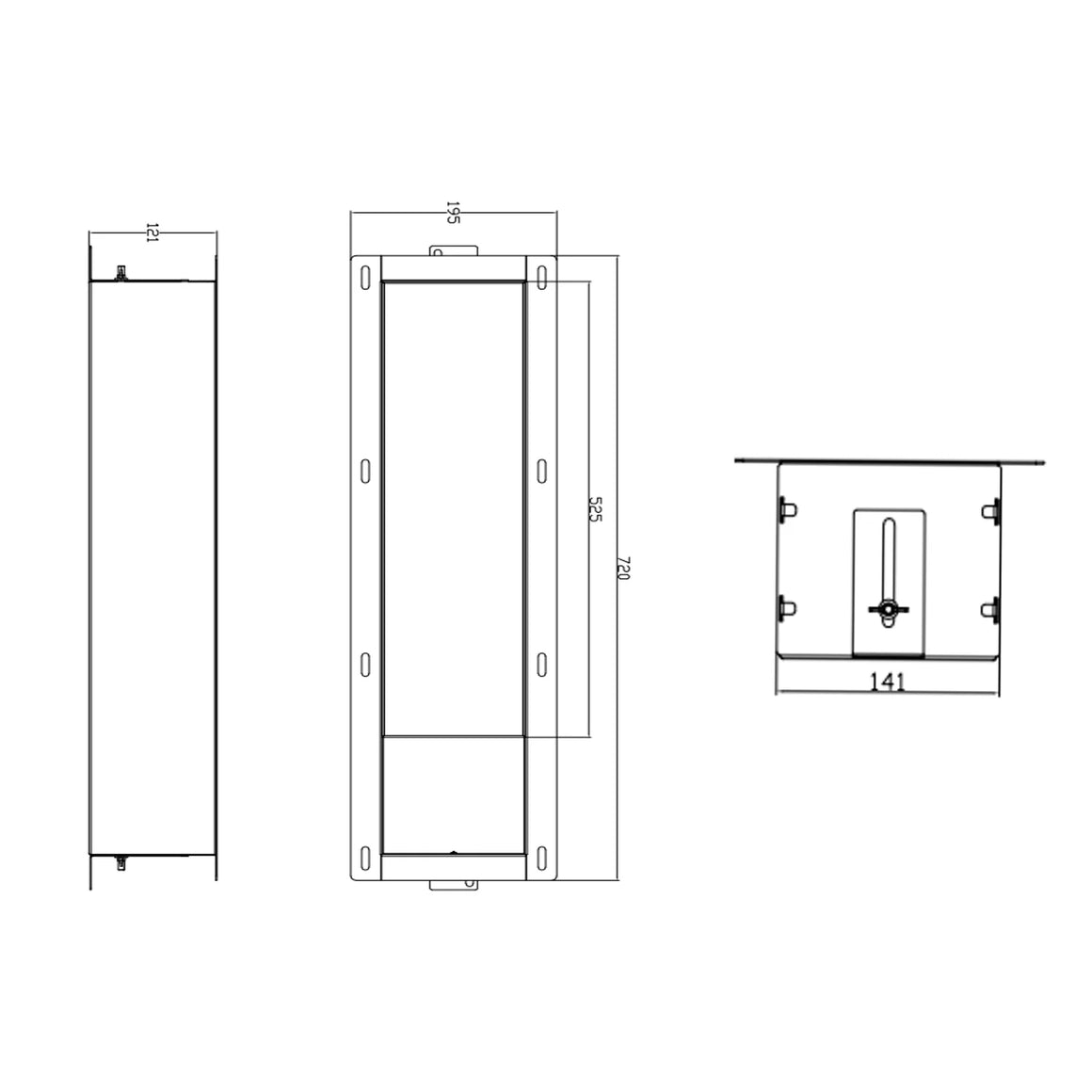 DutchLine Basis Inbouw Reserve Rol En Toiletrolhouder - 740x195x121