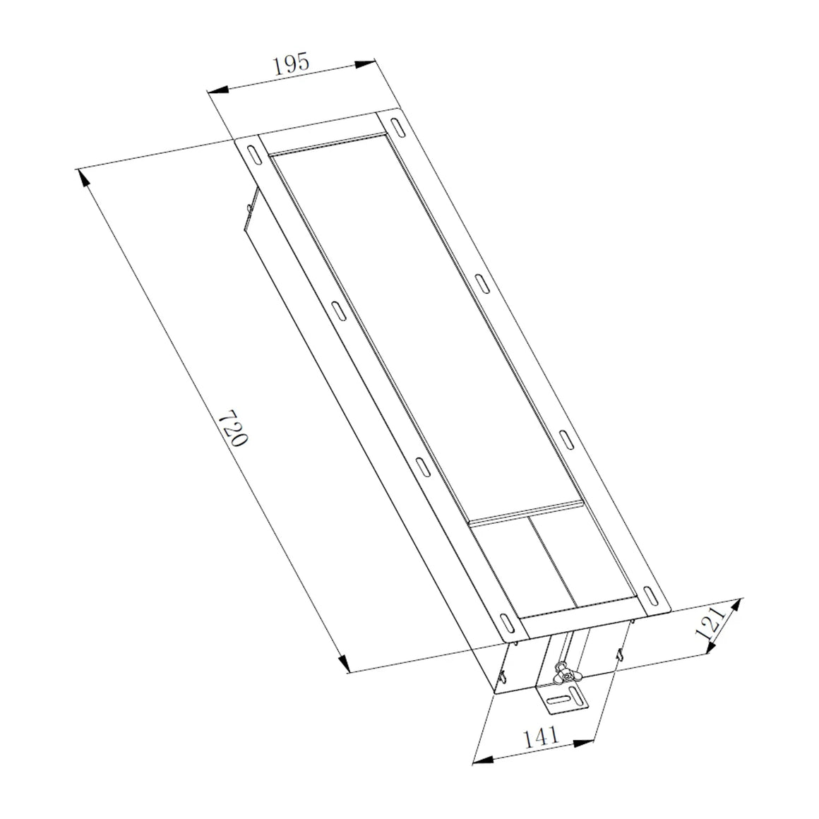 DutchLine Basis Inbouw Reserve Rolhouder - 720*195*121
