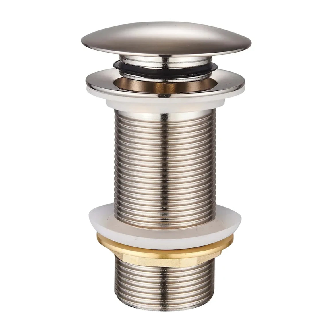 DutchLine Afvoerplug - Extra Lange Clickwaste 10cm – Geborsteld Staal