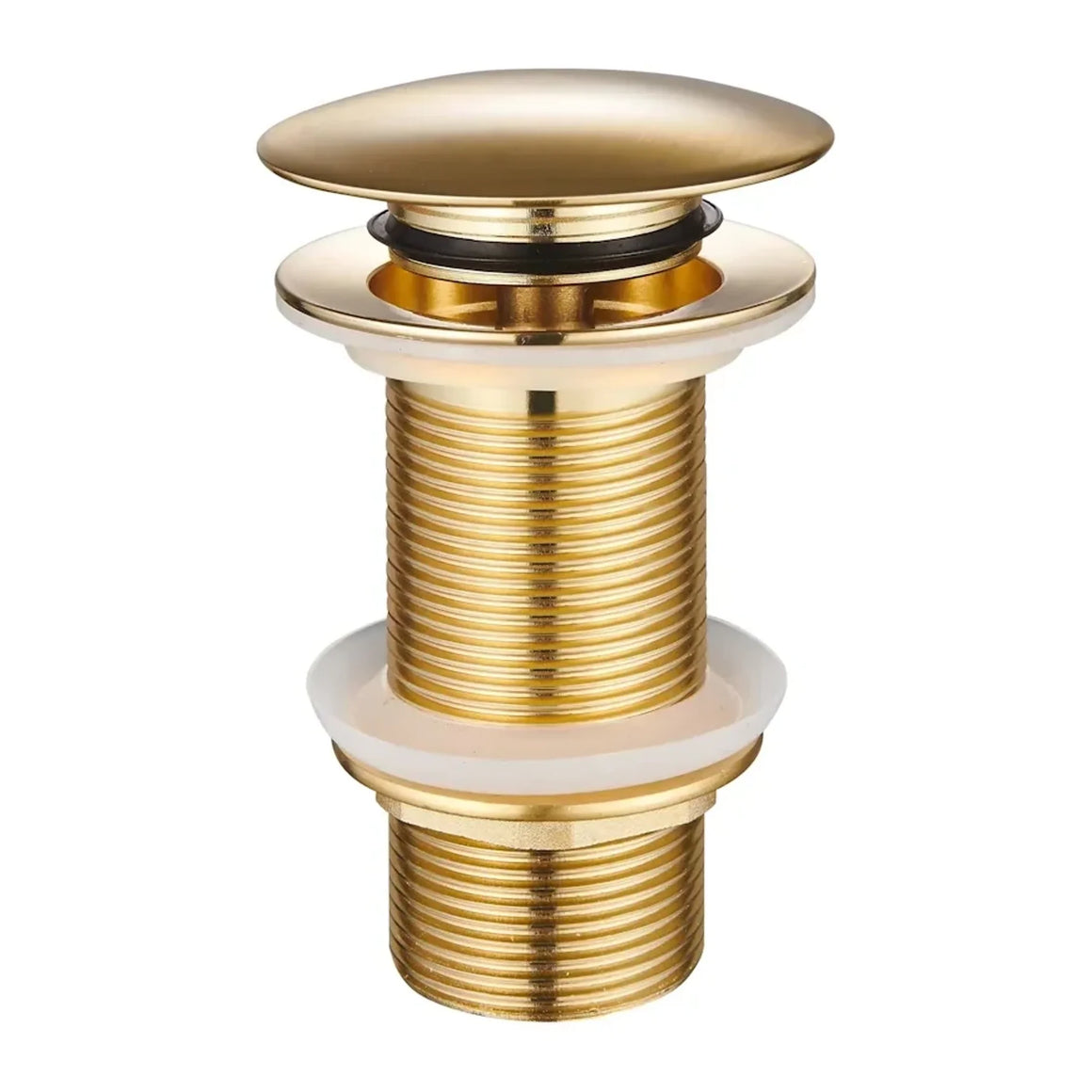 DutchLine Afvoerplug - Extra Lange Clickwaste 10cm – Geborsteld Messing Goud