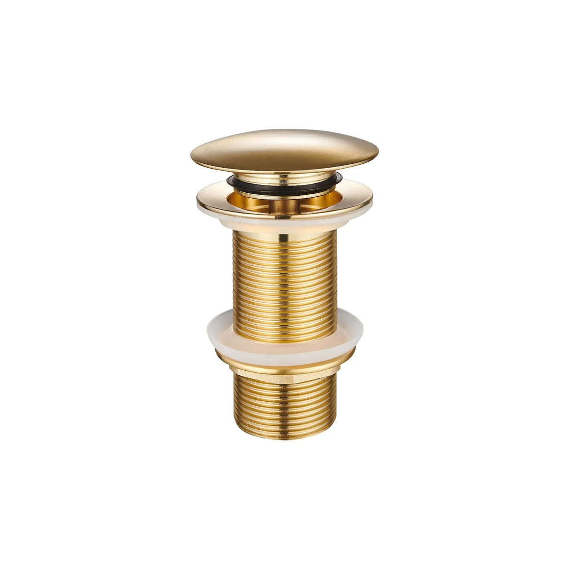 DutchLine Afvoerplug - Extra Lange Clickwaste 10cm – Geborsteld Messing Goud