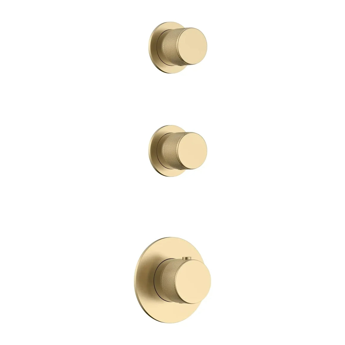 DutchLine Grip 3-Weg Thermostische Douchekraan – Geborsteld Messing Goud