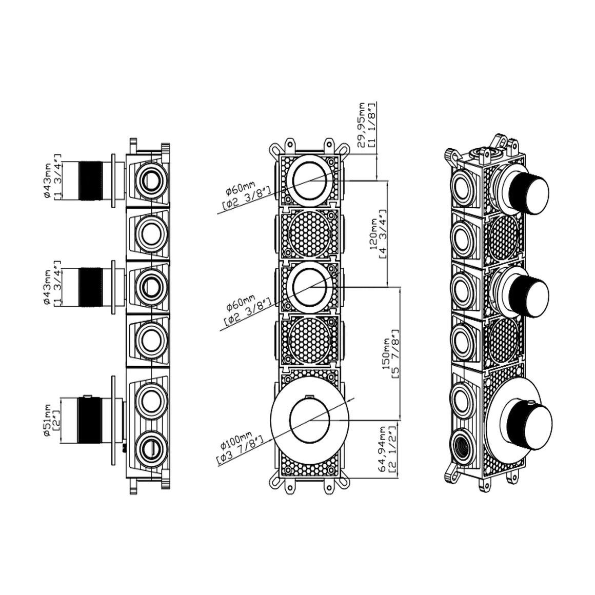 DutchLine Grip Thermostatische Douchekraan