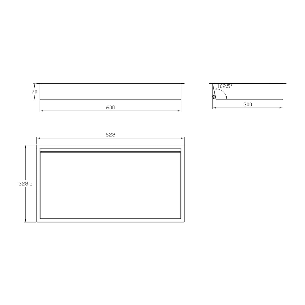 DutchLine Inbouw Nis Met Ledstrip - 300x600 – Geborsteld koper