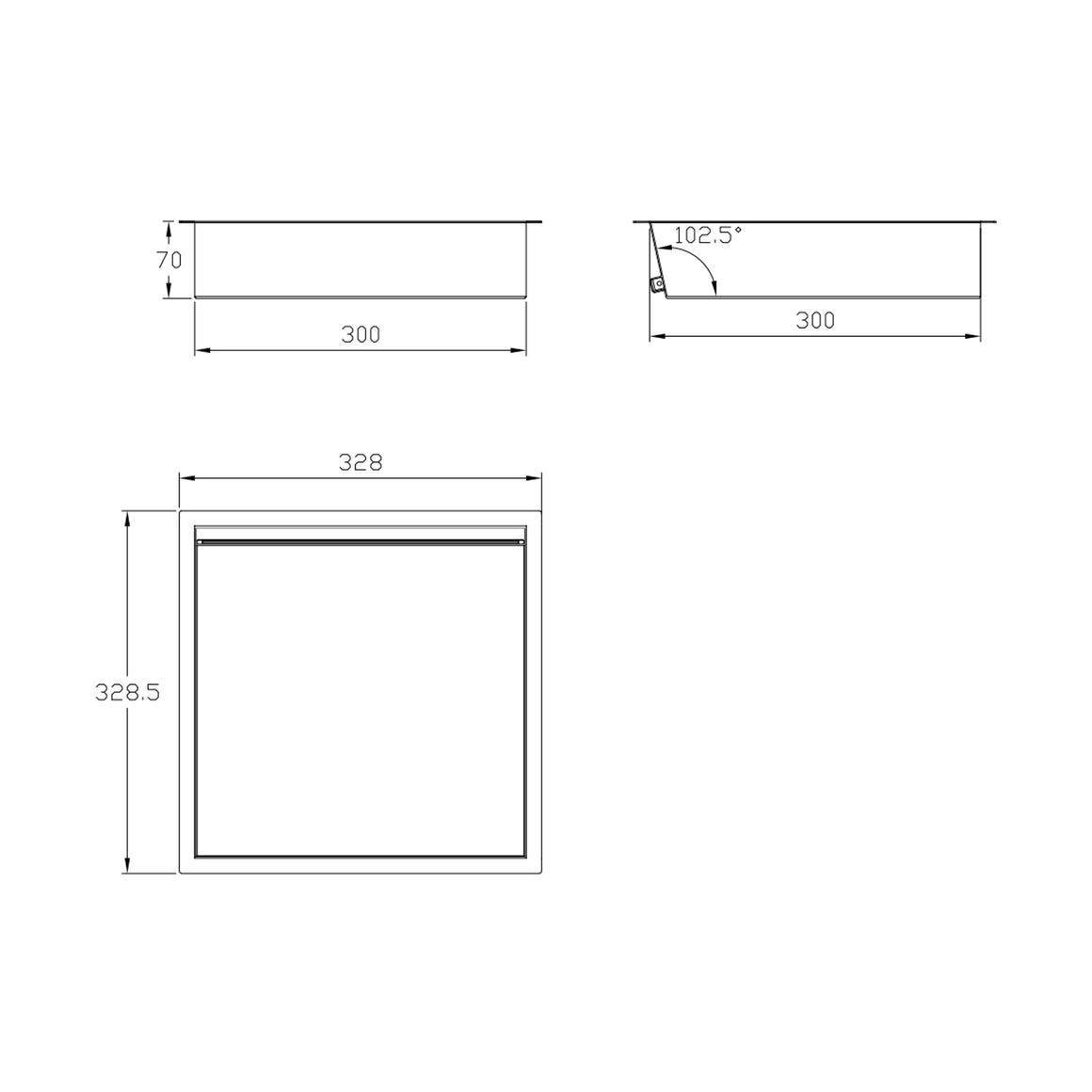DutchLine Inbouw Nis Met Ledstrip - 300x300 – Geborsteld koper