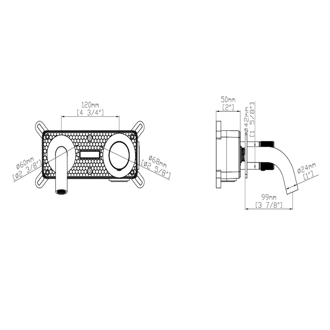 DutchLine Inbouw Thermostatische Douchekraan - Grip 2-Weg