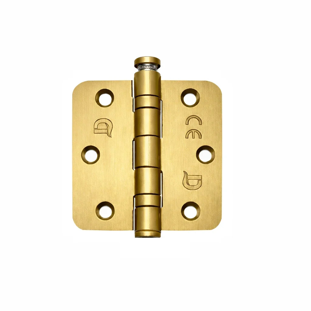 DutchLine Kogellagerscharnier - Geborsteld Messing Goud - 76x76x2.5