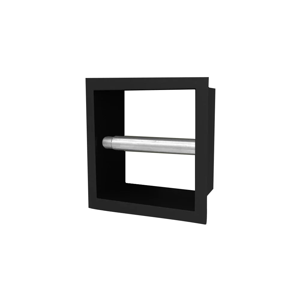 DutchLine Losse Inbouw Toiletrolhouder - 160*160*122 - Mat zwart