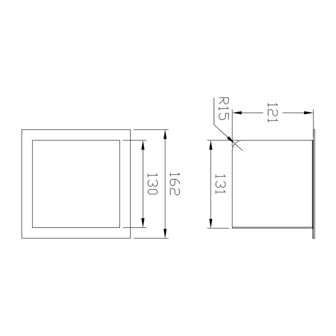 DutchLine Losse Inbouw Reserve Rolhouder - 160*160*122 – Geborsteld koper