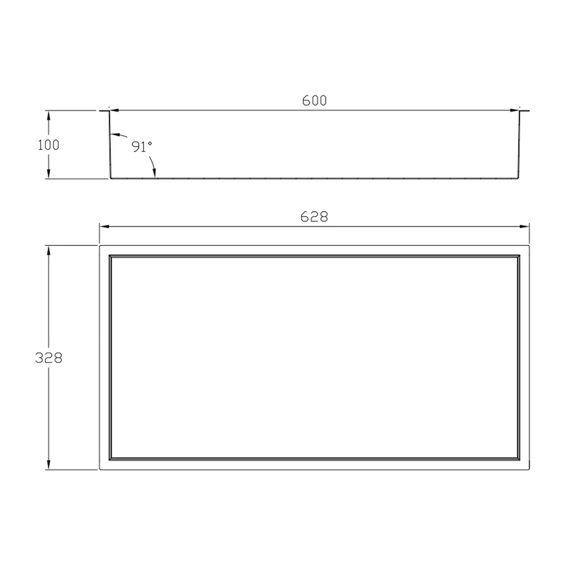 DutchLine Inbouw Nis - Niet betegelbaar - 300x600x100 – RVS