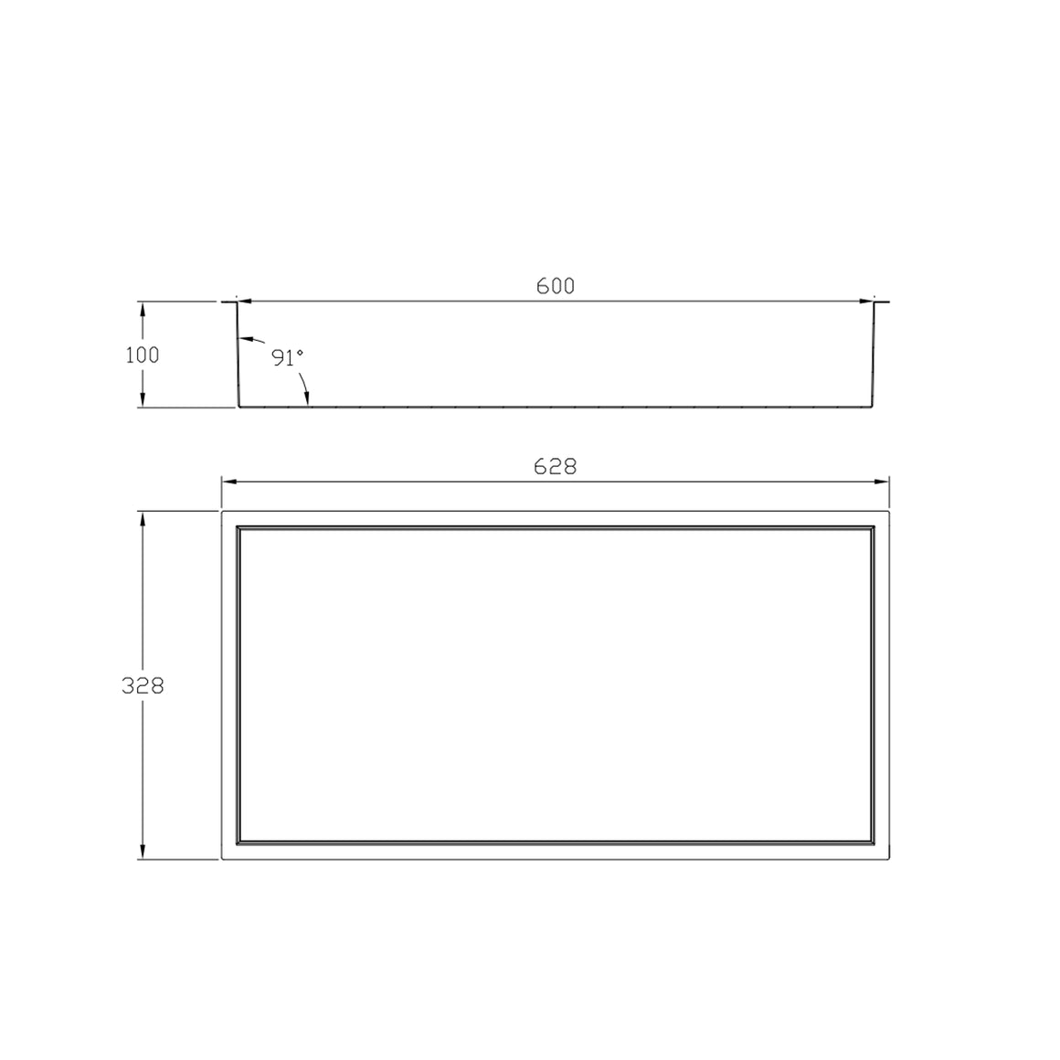 DutchLine Inbouw Nis - Niet betegelbaar - 300x600x100 – Geborsteld messing Goud