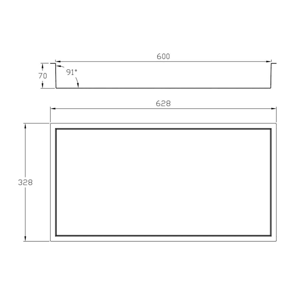DutchLine Inbouw Nis - Niet betegelbaar - 300x600x70 – Geborsteld messing Goud