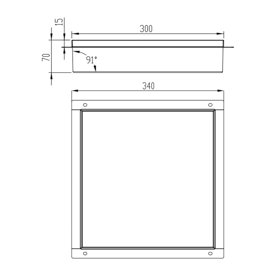 DutchLine Inbouw Nis - Betegelbaar - 300x300x70 – Mat zwart