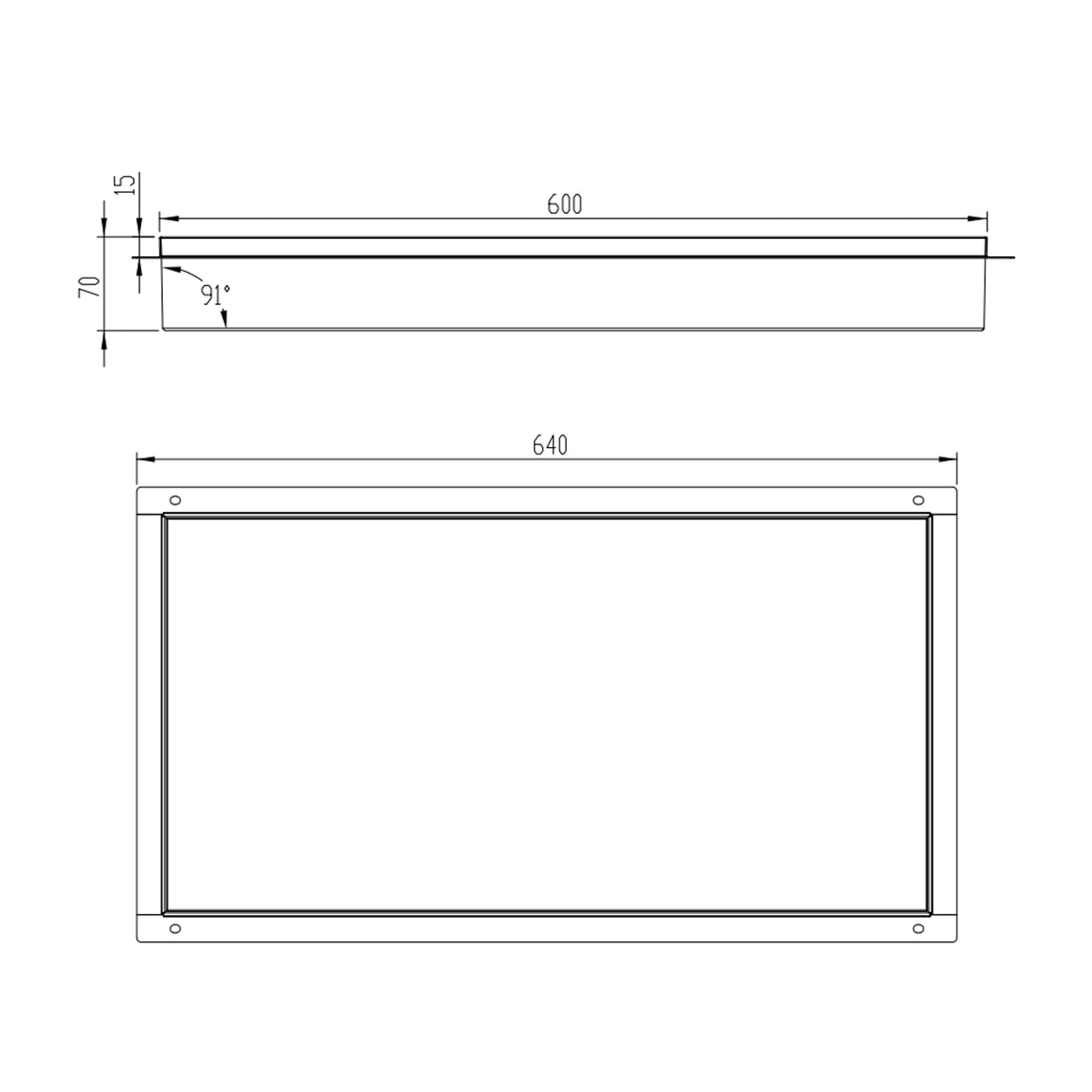 DutchLine Inbouw Nis - Betegelbaar - 300x600x70 – Geborsteld koper