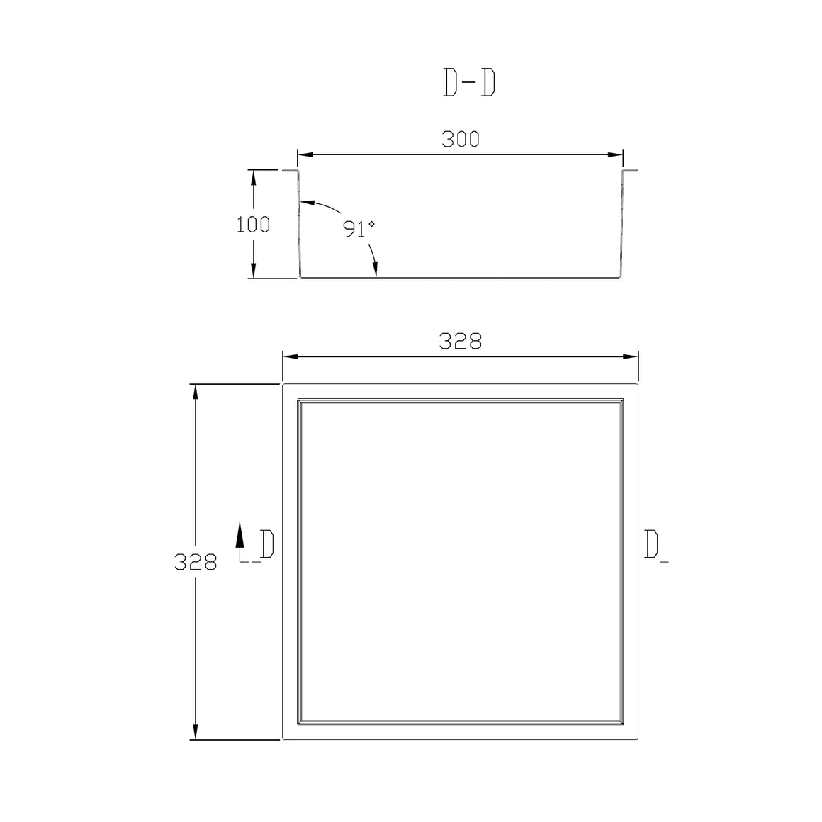DutchLine Inbouw Nis - Betegelbaar - 300x300x100 – Gunmetal