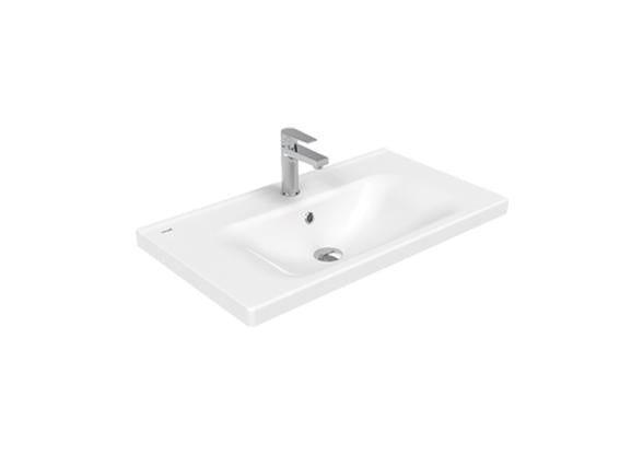 Creavit Eksen EK080 wastafel EK080-00CB00E-0000 glanzend wit - detailfoto
