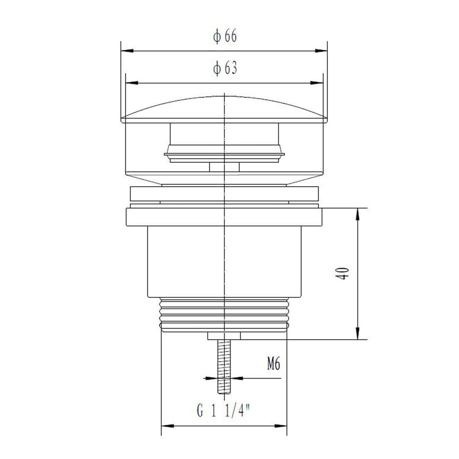 Eco Clickwaste Abflussstopfen 5/4" Chrom