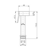 ALONI DESIGN SET WC-(BIDET) SPROEIER VIERKANT - CHROOM