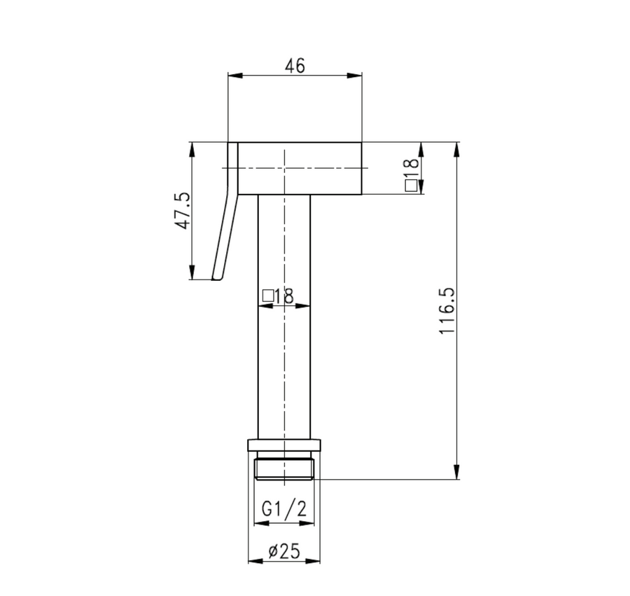 ALONI Design Set Wc-(bidet) sproeier Vierkant - Chroom
