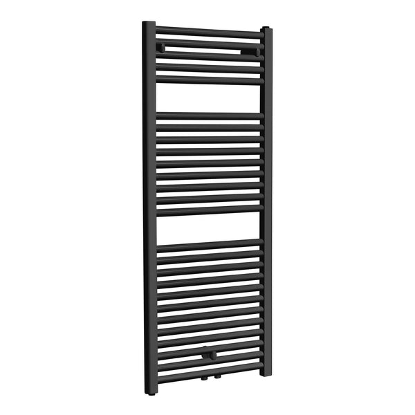 Radiateur Elara Wiesbaden 118,5X45 Cm, Raccordement Central Inférieur en Noir Mat (538 Watt)
