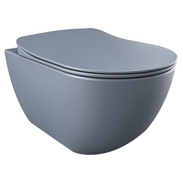 Design Ophang WC met RVS Sproeier (Bidet), MAT Basalt
