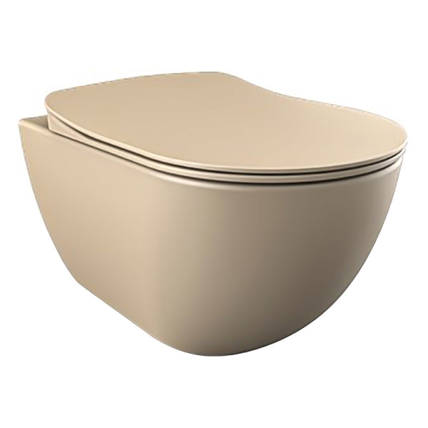 Design Ophang WC met RVS Sproeier (Bidet), MAT Cappucino