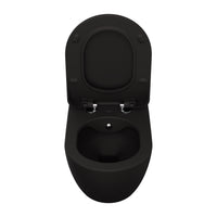 CREAVIT FREE HANGTOILET MET BIDET  - RANDLOOS - ZONDER ZITTING - HOUTSKOOL ZWART