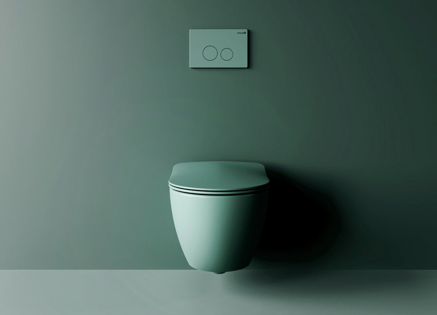 CREAVIT Duck Wc-zitting - D-model - Slim Design - Soft Close - quick release - Duroplast - RVS scharnieren - Nijlgroen