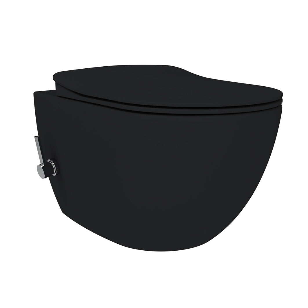 Creavit Free FE322-34KK00E-0004 hangtoilet met warm/koud bidet houtskool zwart productfoto
