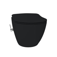 CREAVIT FREE HANGTOILET MET BIDET - RANDLOOS - MET BIDETKRAAN KOUD EN WARM WATER - ZONDER ZITTING - HOUTSKOOL ZWART