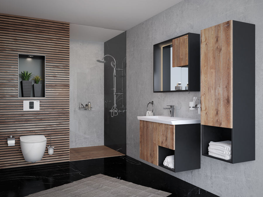 CREAVIT Rimoff ophang Wc met Bidet Warm/koud water - Mat Wit