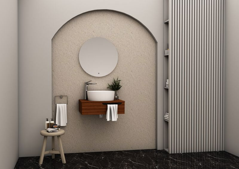 FELIX ONDERKAST MET HANDDOEKUITSPARING (60CM) - WALNOOT - detailafbeelding