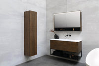 INK Faktor wastafel polystone mat wit 120 cm bak midden - sfeerbeeld badkamer