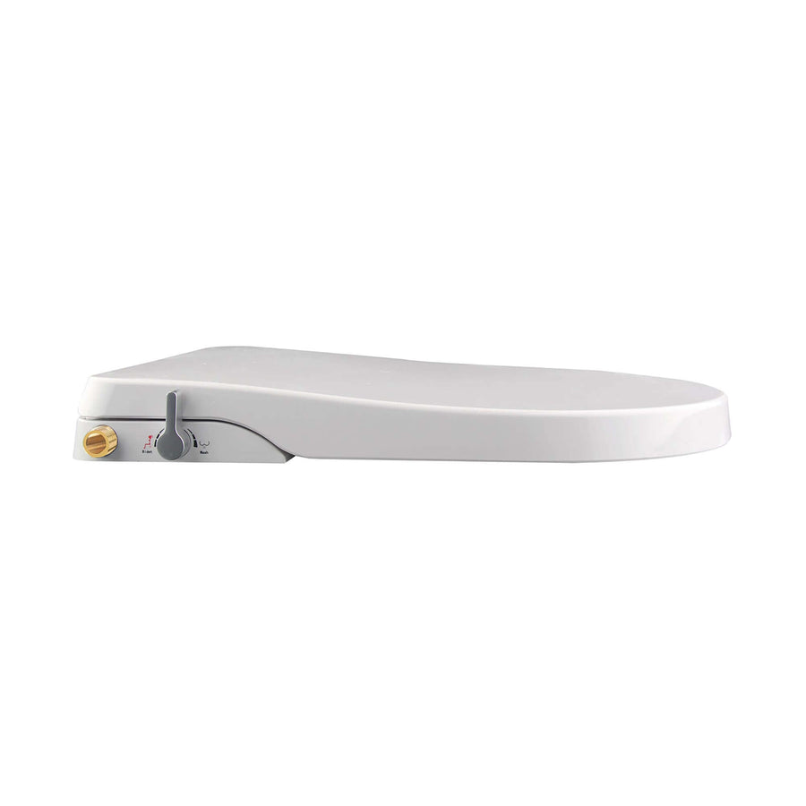 Flush stroomloze douche-wc-zitting Wiesbaden met sproeier wit, moderne toiletbril met soft-close.