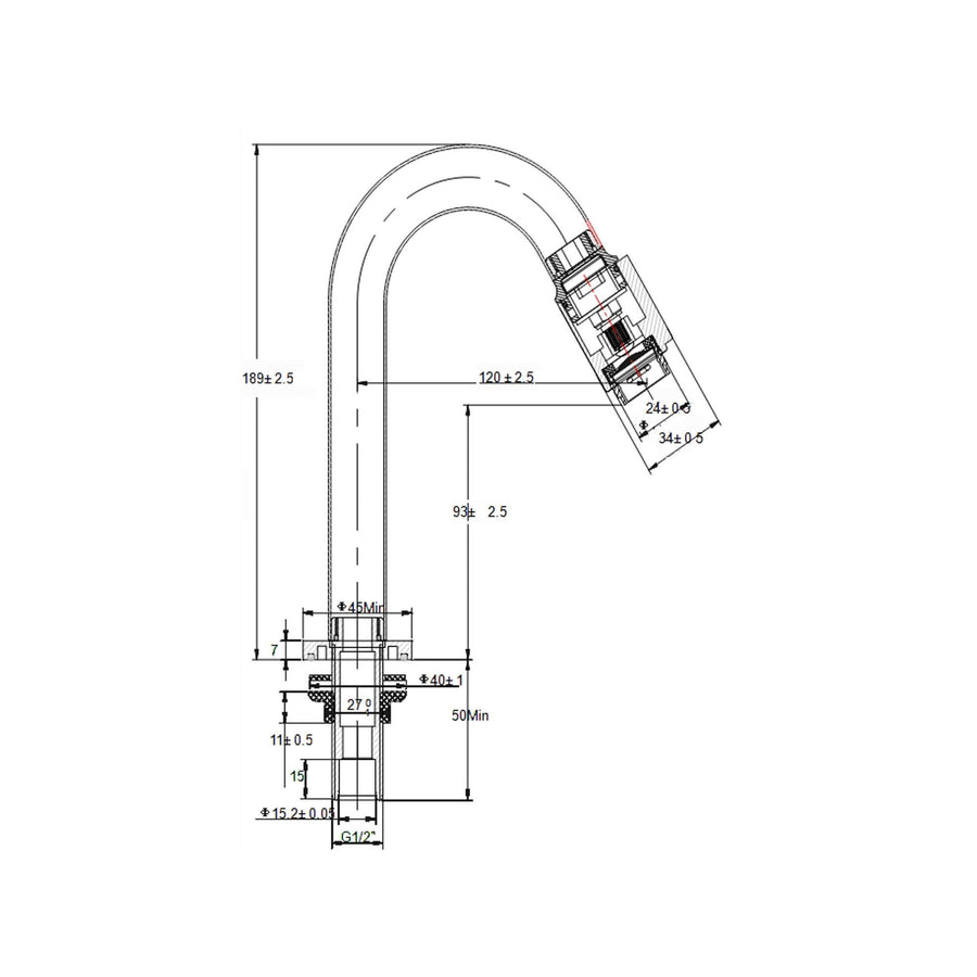 Fonteinkraan Wiesbaden Victoria Luxe 1/2" RVS Look