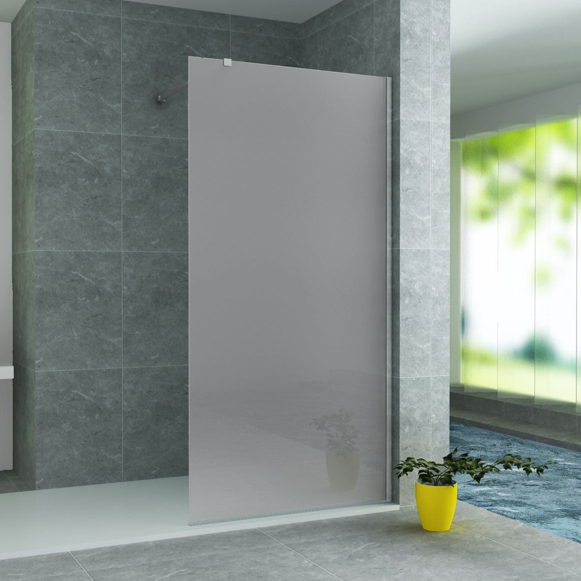 Aloni Glaswand voor Inloopdouche - 1000X2000MM - MAT GLAS