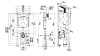 Creavit GR5003 inbouwreservoir GR5003 zwart/wit - technische tekening