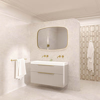 INK Urban dubbele wastafel porselein glans wit 120 cm - sfeerbeeld badkamer