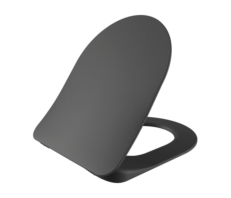 CREAVIT Duck Wc-zitting - D-model - Slim Design - Soft Close - quick release - Duroplast - RVS scharnieren - Mat Antraciet