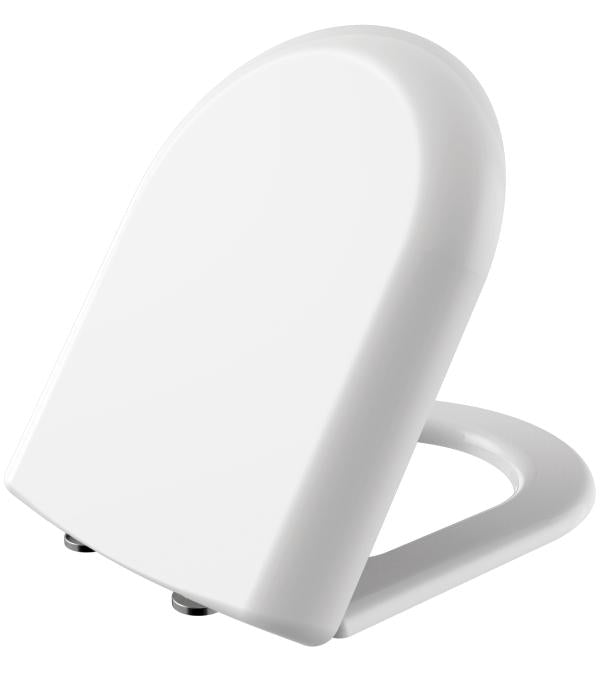 CREAVIT GRANDE WC-ZITTING - D-MODEL - SOFT CLOSE - QUICK RELEASE - DUROPLAST - RVS SCHARNIEREN - GLANZEND WIT