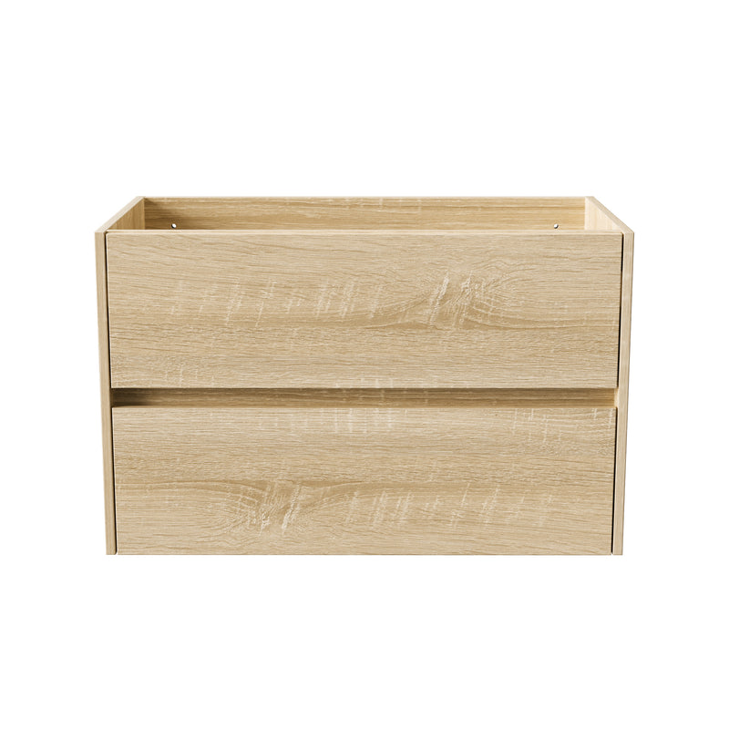 ALONI Hayat wastafelonderkast - 2 Lades - softclose - Greeploos - 79,5×50×45 Cm - Eik