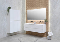 INK Kraft wastafel polystone mat wit - sfeerbeeld badkamer