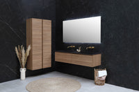 INK Kraft wastafel quartz zwart - sfeerbeeld badkamer