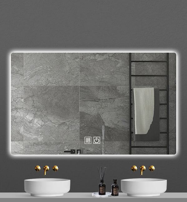 ALONI QUEEN Spiegel - met LED Verlichting - rechthoekig - zonder lijst - met Verwarming - Kleurtemperatuur LED 3500-6500K - 100X60CM
