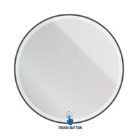 ALONI OMEGA SPIEGEL - MET LED VERLICHTING - ROND - MET LIJST - ZONDER VERWARMING - KLEURTEMPERATUUR LED 3500-6500K - 80CM - MAT ZWART